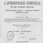 Les Archives de l'anthropologie criminelle (1886)