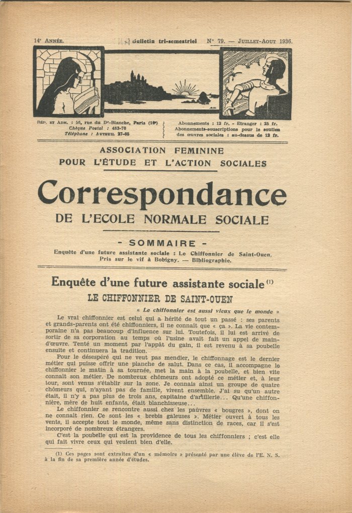 Logo de l'article Ecole normale sociale de Paris (ENS, 1911-...)
